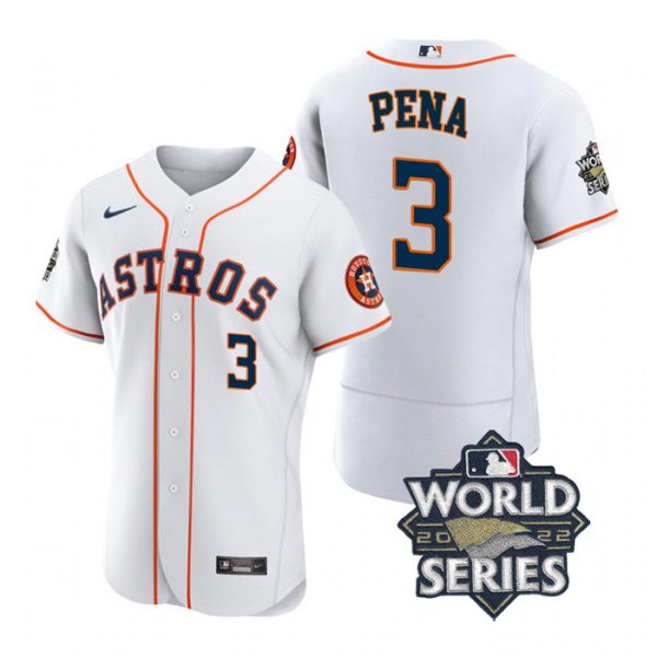 Astros 3 Jeremy Pena White Nike 2022 World Series Flexbase Jersey->houston astros->MLB Jersey
